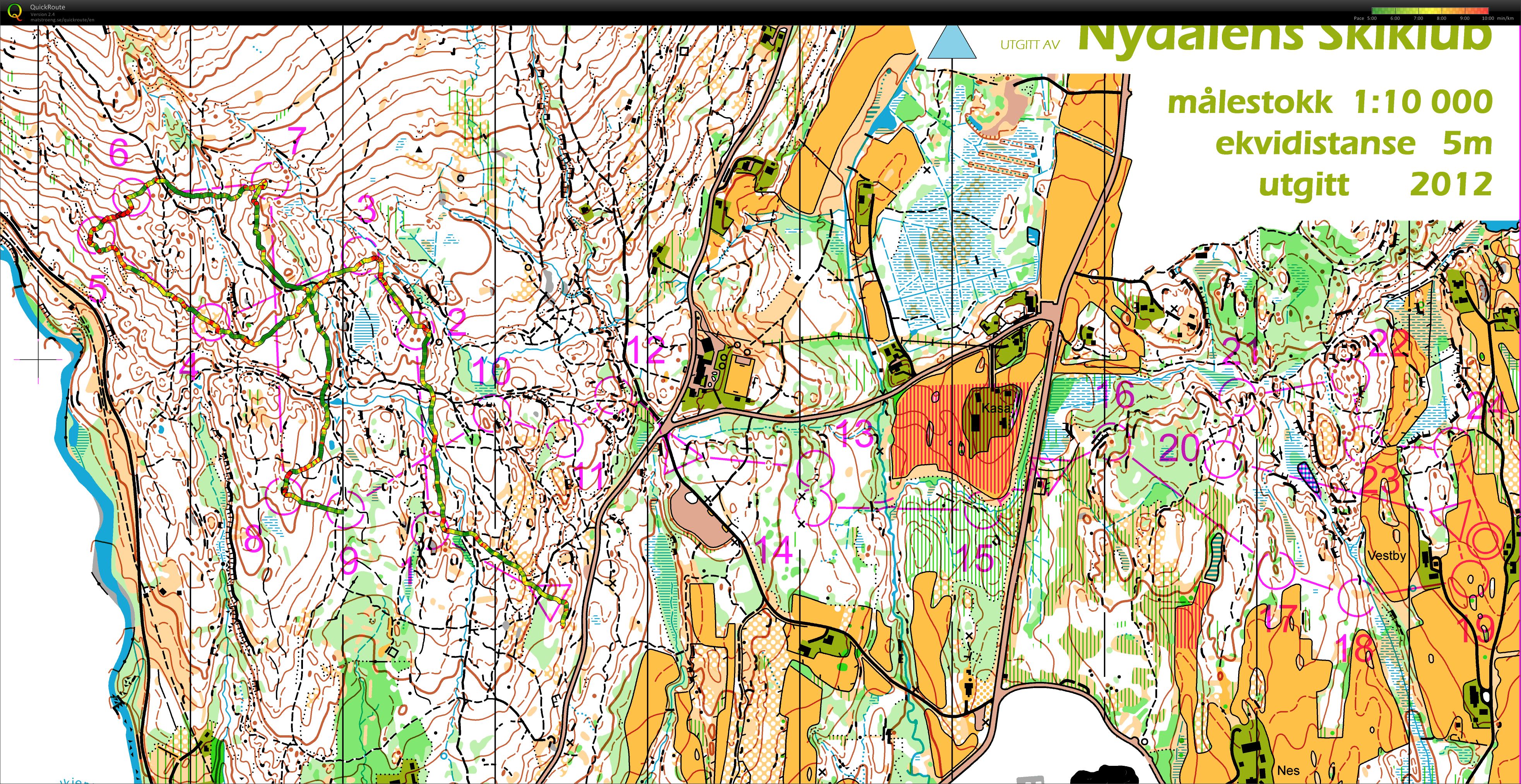 Norwegian Champs Middle M21 Final (first 9 controls) (15/09/2012)